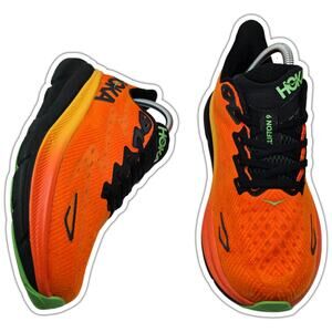 Hoka One One Clifton 9 Flame Vibrant Orange Mens 7.5D Running Shoes